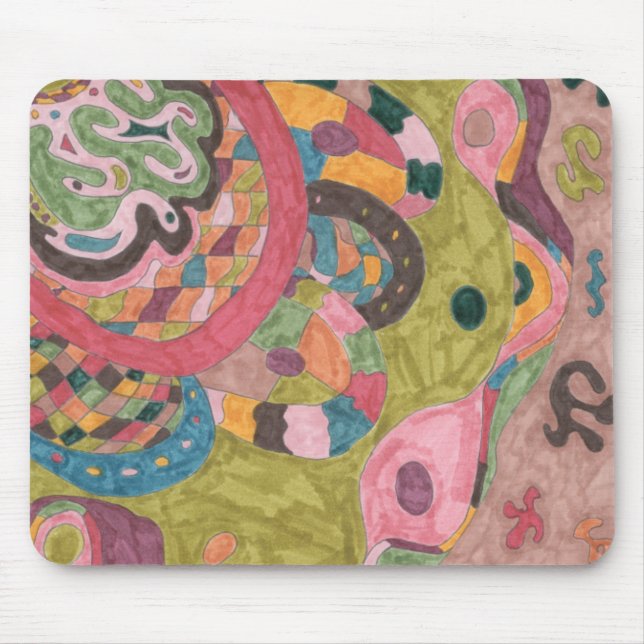 "Pink Mood" Abstrakte Kunst Mousepad (Vorne)