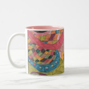 "Pink Mood" Abstrakte Kunst Zweifarbige Tasse