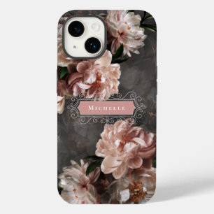 Pink Moody Floral Vintage Wirbel Elegante Custom Case-Mate iPhone 14 Hülle