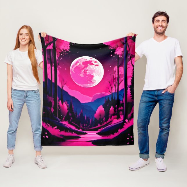 Pink Moon Fantasy Fleecedecke (Beispiel)