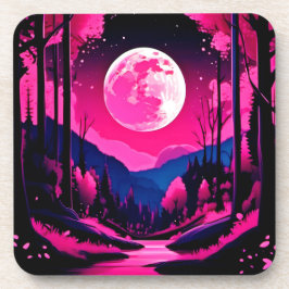 Pink Moon Fantasy Getränkeuntersetzer