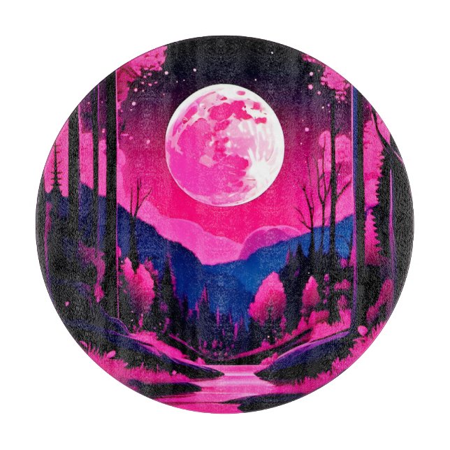 Pink Moon Fantasy Schneidebrett (Vorderseite)