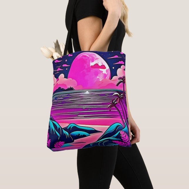 Pink Moon Neon Beachscape (Von Nahem)