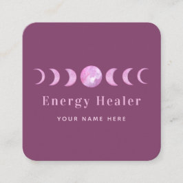 Pink Moon Phases Lunar Energy Healer Spirituell Quadratische Visitenkarte