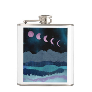 Pink Moon Phones Landscape Flachmann