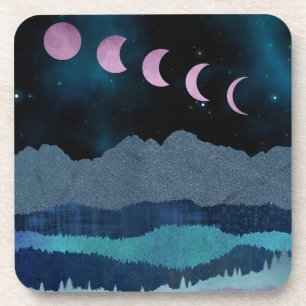 Pink Moon Phones Landscape Getränkeuntersetzer