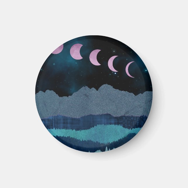 Pink Moon Phones Landscape Magnet (Vorne)