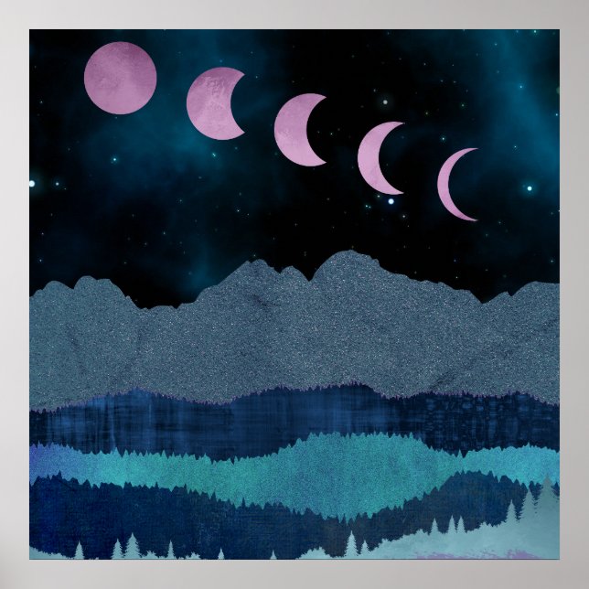 Pink Moon Phones Landscape Poster (Vorne)