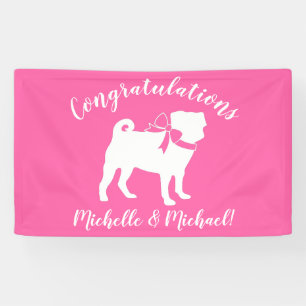 Pink Mops Hunde Thema Party Feier Banner