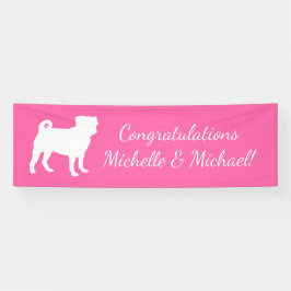 Pink Mops Hunde Thema Party Feier Banner