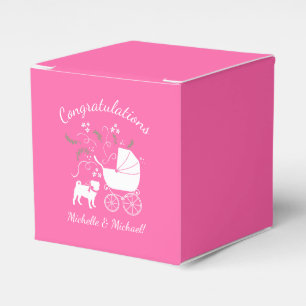 Pink Mops Hunde Thema Party Feier Geschenkschachtel