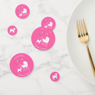 Pink Mops Hunde Thema Party Feier Konfetti