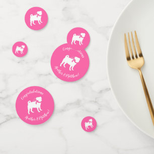Pink Mops Hunde Thema Party Feier Konfetti