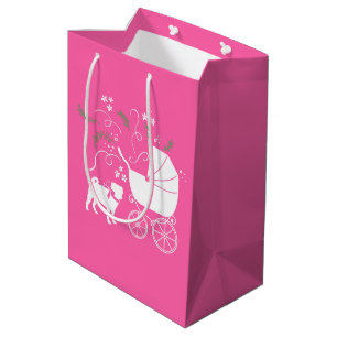 Pink Mops Hunde Thema Party Feier Mittlere Geschenktüte