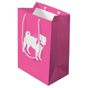 Pink Mops Hunde Thema Party Feier Mittlere Geschenktüte
