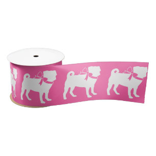 Pink Mops Hunde Thema Party Feier Satinband