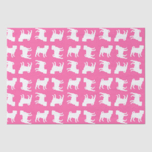 Pink Mops Hunde Thema Party Feier Seidenpapier
