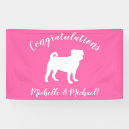 Pink Mops Silhouette Puppy Baby Dusche Banner
