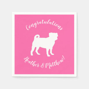 Pink Mops Silhouette Puppy Baby Dusche Serviette