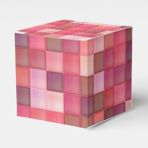 Pink Mosaic Squares-Muster Geschenkschachtel