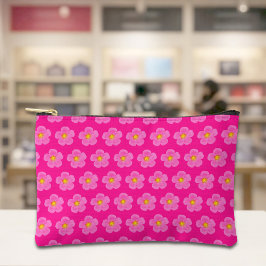 Pink Moss Rose Seamless Pattern Pouch Zubehörtasche