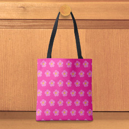 Pink Moss Rose Seamless Pattern Tote Bag