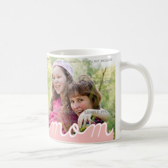 Pink Mother Day Personalized Mugs mit Foto Kaffeetasse (Rechts)