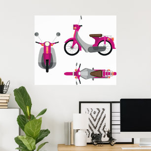 Pink Motorrad Poster