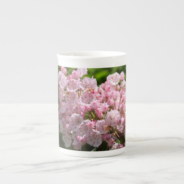 Pink Mountain Laurel Knochen China Tasse (Vorderseite)