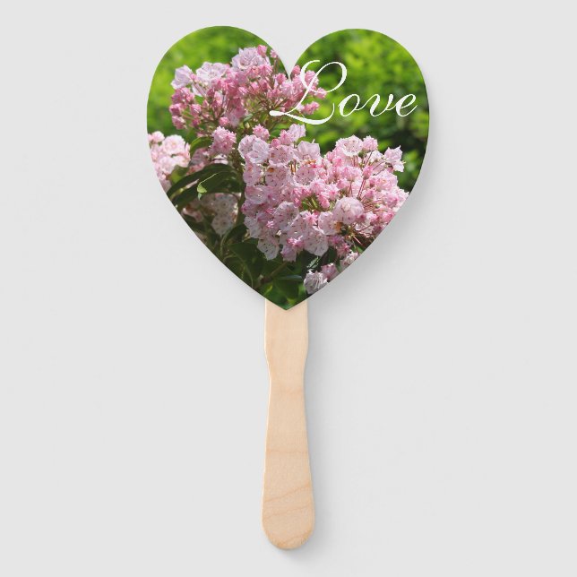 Pink Mountain Laurel Wedding Paddle Fan Fächer (Vorderseite)