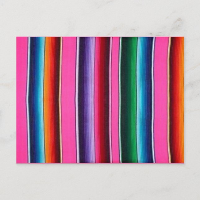 Pink Multi-Serape Mexikanischer Decken Postkarte (Vorderseite)