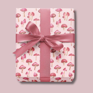 Pink Mushroom-Muster Geschenkpapier