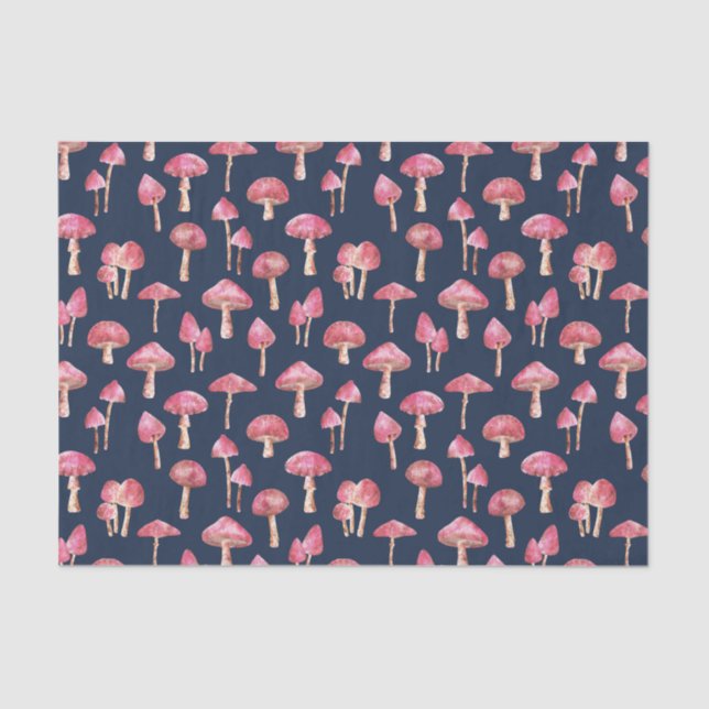 Pink Mushroom-Muster Seidenpapier (Vorderseite)