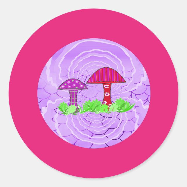 Pink Mushroom Stickers (Vorderseite)