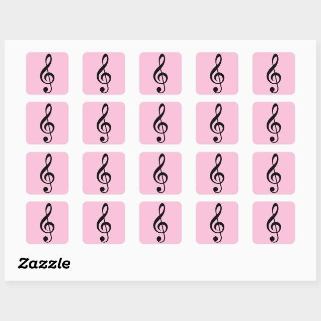 Pink Music Clef Stickers (Blatt)
