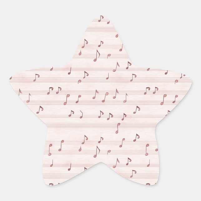 Pink Music Notes Sheet Stern-Aufkleber (Vorderseite)