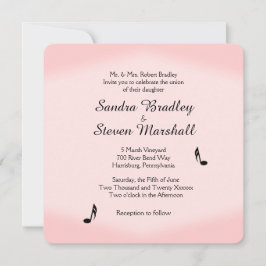 Pink Music Theme Wedding Einladung