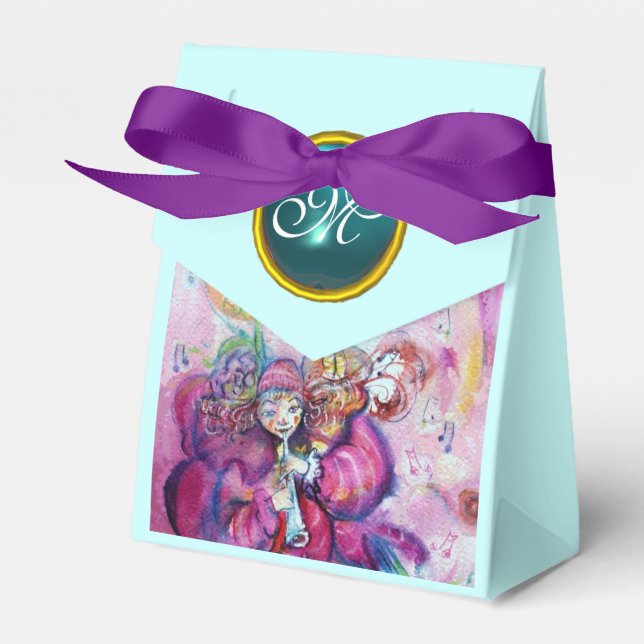 PINK MUSICAL CLOWING AQUAMARIN BLAUE GEM STONE MON GESCHENKSCHACHTEL (Vorderseite)