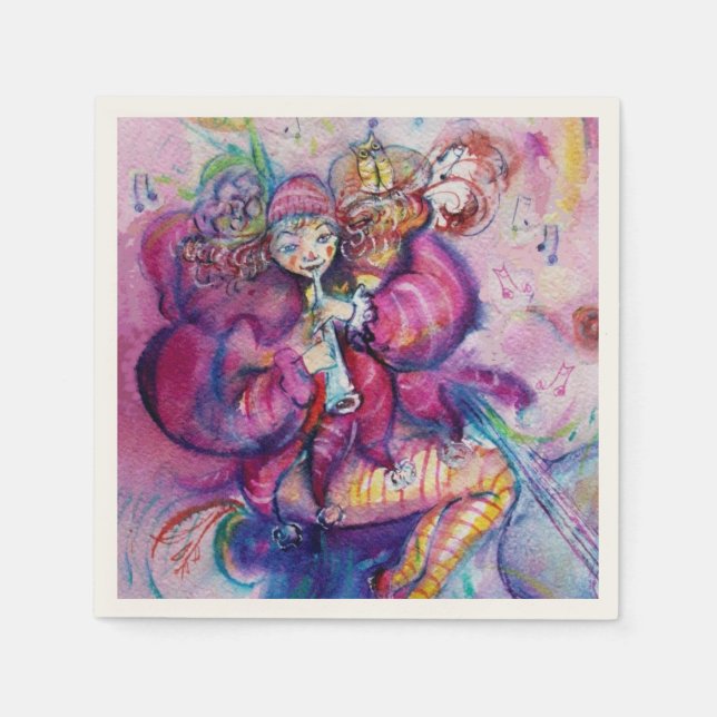 PINK MUSICAL CLOWN SERVIETTE (Vorderseite)