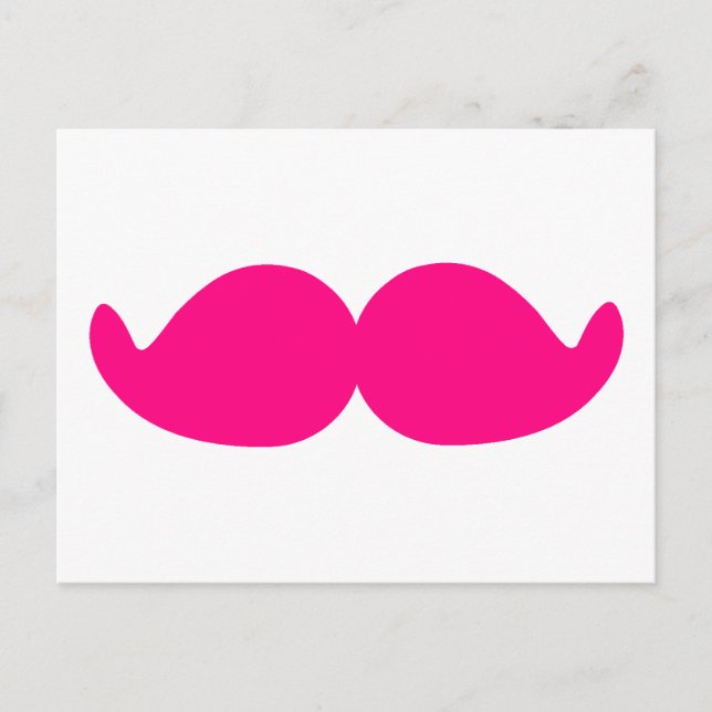 Pink Mustache Pink Mustache Bushy Hot Pink Stache Postkarte (Vorderseite)
