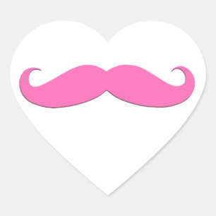 Pink Mustache Spaß Erstellen Sie Ihre eigenen Herz-Aufkleber