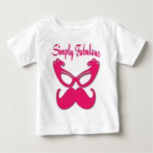 Pink Mustache und rosa Brillen einfach köstlich Baby T-shirt