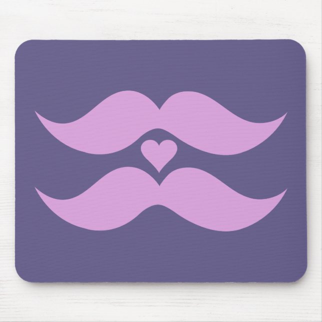 Pink Mustaches Custom Mousepad (Vorne)