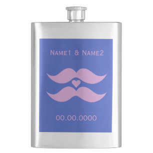 Pink Mustaches Custom Premium Flask Flachmann