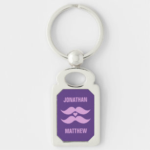 Pink Mustaches, kundenspezifische Schlüsselkette Schlüsselanhänger