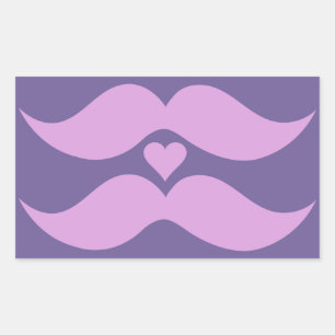Pink Mustaches Zollaufkleber Rechteckiger Aufkleber