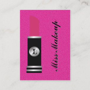 Pink-Muster Fräulein-Makeup On Visitenkarte