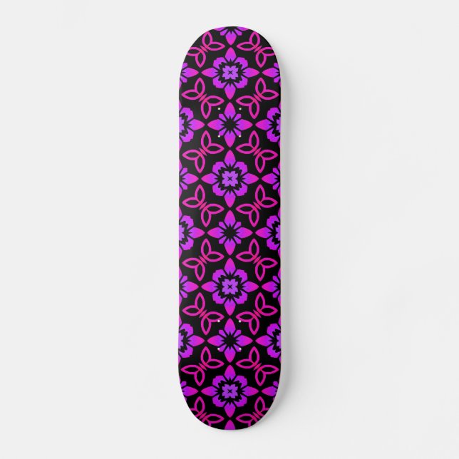 Pink-Muster-Skateboard Skateboard (Vorderseite)