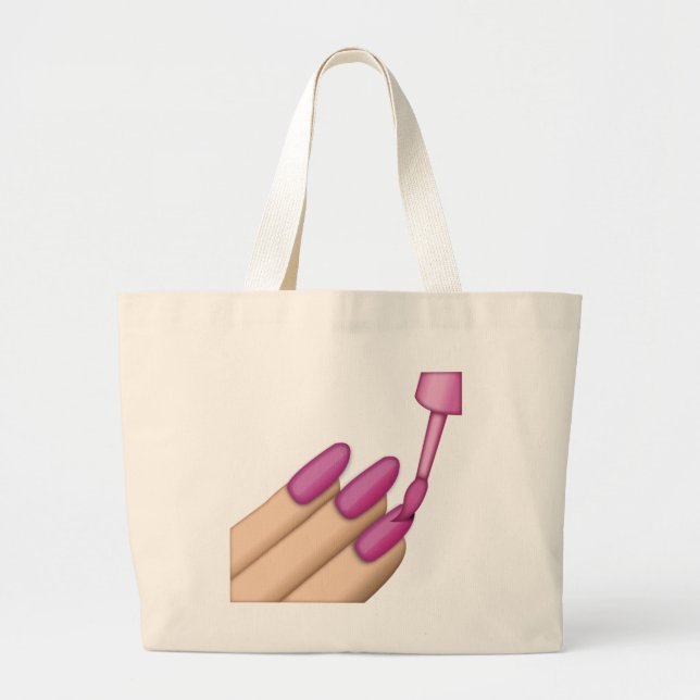 Pink Nail Polnisch - Emoji Jumbo Stoffbeutel (Vorne)