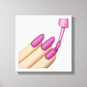 Pink Nail Polnisch - Emoji Leinwanddruck